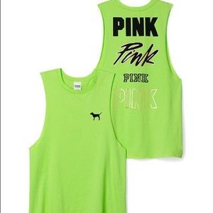 Pink muscle (tank) top